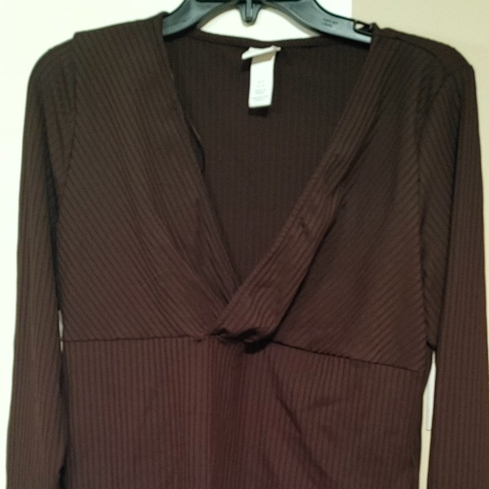 Ribbed Deep V-Neck Bodysuit